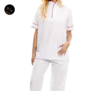 Camisa antifluido con línea de color y velcro